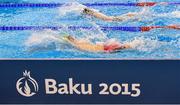 23 June 2015; Rory McEvoy, Ireland, competes in the heats of the Men's 100m Backstroke event. 2015 European Games, Baku Aquatics Centre, European Games Park, Baku, Azerbaijan. Picture credit: Stephen McCarthy / SPORTSFILE