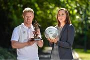 23 June 2015; Dundalk player Daryl Horgan, who was presented with the SSE Airtricity SWAI Player of the Month award for May by Mary McGlinchey, Marketing Executive, SSE Airtricity. Davenport Hotel, Merrion Square, Dublin. Picture credit: Matt Browne / SPORTSFILE