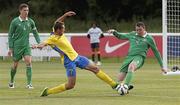 24 June 2015; Joe Markey, Ireland, in action against Vitalli Romanchuk, Ukraine. This tournament is the only chance the Irish team have to secure a precious qualifying spot for the 2016 Rio Paralympic Games. 2015 CP Football World Championships, Ireland v Ukraine, Quarter-Final, St. George’s Park, Tatenhill, Burton-upon-Trent, Staffordshire, England. Picture credit: Magi Haroun / SPORTSFILE