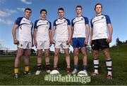 24 June 2015; Ahead of the Connacht minor championship throw-in this weekend the five county panels, boards, and sponsors, showed their support for positive mental wellbeing and the National Office for Suicide Prevention's #littlethings campaign in the Connacht GAA Centre on Wednesday evening. Pictured are players left to right, Alan McTigue, Leitrim, Michael Boyle, Galway, Barry Duffy, Mayo, Conor Murray, Roscommon, and Eddie McGuinness, Sligo. Connacht GAA Centre of Excellence, Bekan,  Co. Mayo. Picture credit: David Maher / SPORTSFILE