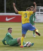 24 June 2015; Eric O'Flaherty, Ireland, tackles Yevhen Zinoviev, Ukraine. This tournament is the only chance the Irish team have to secure a precious qualifying spot for the 2016 Rio Paralympic Games. 2015 CP Football World Championships, Ireland v Ukraine, Quarter-Final, St. George’s Park, Tatenhill, Burton-upon-Trent, Staffordshire, England. Picture credit: Magi Haroun / SPORTSFILE