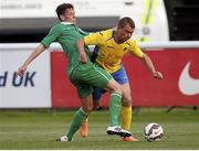 24 June 2015; Luke Evans, Ireland, in action against Denys Ponomarov, Ukraine. This tournament is the only chance the Irish team have to secure a precious qualifying spot for the 2016 Rio Paralympic Games. 2015 CP Football World Championships, Ireland v Ukraine, Quarter-Final, St. George’s Park, Tatenhill, Burton-upon-Trent, Staffordshire, England. Picture credit: Magi Haroun / SPORTSFILE