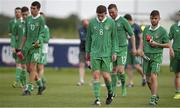 24 June 2015; Dejected Ireland players at the end of the game. This tournament is the only chance the Irish team have to secure a precious qualifying spot for the 2016 Rio Paralympic Games. 2015 CP Football World Championships, Ireland v Ukraine, Quarter-Final, St. George’s Park, Tatenhill, Burton-upon-Trent, Staffordshire, England. Picture credit: Magi Haroun / SPORTSFILE