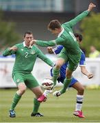 26 June 2015; Luke Evans, Ireland, in action against Matias Fernandez, Argentina. This tournament is the only chance the Irish team have to secure a precious qualifying spot for the 2016 Rio Paralympic Games. 2015 CP Football World Championships, Ireland v Argentina, St. George’s Park, Tatenhill, Burton-upon-Trent, Staffordshire, England. Picture credit: Magi Haroun / SPORTSFILE