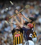 7 September 2008; Thomas Breen, left, and Walter Walsh, Kilkenny, in action against Donal Cooney, Galway. ESB GAA Hurling All-Ireland Minor Championship Final, Kilkenny v Galway, Croke Park, Dublin. Picture credit: Ray McManus / SPORTSFILE