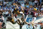 7 September 2008; Walter Walsh, 11, and Peter McCarthy, Kilkenny, in action against Ronan Burke and Gerard O'Halloran, 4, Galway. ESB GAA Hurling All-Ireland Minor Championship Final, Kilkenny v Galway, Croke Park, Dublin. Picture credit: Stephen McCarthy / SPORTSFILE *** Local Caption *** 11 13    3 4