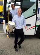 8 September 2008; Kilkenny's James 'Cha' Fitzpatrick with the Liam MacCarthy Cup upon arrival at the train station prior to the victorious Kilkenny team's departure to Kilkenny for their homecoming. Heuston Station, Dublin. Picture credit; Pat Murphy / SPORTSFILE