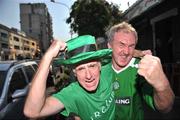 9 September 2008; Republic of Ireland fans Kieran Higgins, left, and Joe Hartnett, both from Co. Cork, in Podgorica, Montenegro, ahead of the Republic of Ireland's 2010 World Cup Qualifier against Montenegro on Wednesday. Picture credit; David Maher / SPORTSFILE