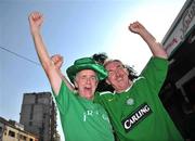 9 September 2008; Republic of Ireland fans Kieran Higgins, left, and Joe Hartnett, both from Co. Cork, in Podgorica, Montenegro, ahead of the Republic of Ireland's 2010 World Cup Qualifier against Montenegro on Wednesday. Picture credit; David Maher / SPORTSFILE