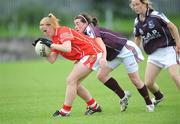 31 August 2008; Sinead O'Reilly, Cork, in action against Michelle Burke, Galway. All-Ireland Ladies U16 A Football Championship Final, Cork v Galway, McDonagh Park, Nenagh, Co. Tipperary. Picture credit: Brian Lawless / SPORTSFILE