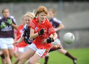 31 August 2008; Kate O'Brien, Cork, in action against Aishling Donnelly, Galway. All-Ireland Ladies U16 A Football Championship Final, Cork v Galway, McDonagh Park, Nenagh, Co. Tipperary. Picture credit: Brian Lawless / SPORTSFILE