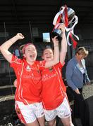 31 August 2008; Cork co-captains Denise Cronin, right, and Ciara Sherlock, celebrate with the cup. All-Ireland Ladies U16 A Football Championship Final, Cork v Galway, McDonagh Park, Nenagh, Co. Tipperary. Picture credit: Brian Lawless / SPORTSFILE