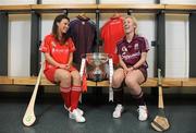 9 September 2008; Cork captain Catriona Foley, left, and Galway captain Sinead Cahalan during a Gala All-Ireland Senior and Junior Camogie Championship Finals Photocall. Croke Park, Dublin. Picture credit; Paul Mohan / SPORTSFILE