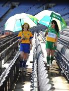 9 September 2008; Clare captain Deirdre Murphy, left, and Offaly captain Marion crean during a Gala All-Ireland Senior and Junior Camogie Championship Finals Photocall. Croke Park, Dublin. Picture credit; Paul Mohan / SPORTSFILE
