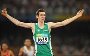 10 September 2008; Ireland's Michael McKillop, from Glengormley, Co. Antrim, celebrates after winning the Men's 800m - T37 in a World Record Time of 1:59.39. Beijing Paralympic Games 2008, Men's 800m - T37, National Stadium, Olympic Green, Beijing, China. Picture credit: Brian Lawless / SPORTSFILE