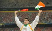 10 September 2008; Ireland's Michael McKillop, from Glengormley, Co. Antrim, celebrates after winning the Gold in the Men's 800m - T37 in a World Record Time of 1:59.39. Beijing Paralympic Games 2008, Men's 800m - T37, National Stadium, Olympic Green, Beijing, China. Picture credit: Brian Lawless / SPORTSFILE
