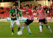 26 June 2015; Ross Gaynor, Cork City, in action against Dean Jarvis, Derry City. SSE Airtricity League Premier Division, Derry City v Cork City, Brandywell, Derry. Picture credit: Oliver McVeigh / SPORTSFILE