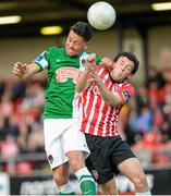 26 June 2015; Billy Dennehy, Cork City, in action against Barry McNamee, Derry City. SSE Airtricity League Premier Division, Derry City v Cork City, Brandywell, Derry. Picture credit: Oliver McVeigh / SPORTSFILE