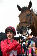 27 June 2015; Jockey Wayne Lordan with Gordon Lord Byron in the parade ring after winning the Dubai Duty Free Dash Stakes. Curragh Derby Festival. The Curragh, Co. Kildare. Picture credit: Cody Glenn / SPORTSFILE
