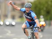 27 June 2015; Kevin O'Leary, St. Finbarr's Club, winning the M60 Road Race during the National Road Race Cycling Championships. Omagh, Co. Tyrone. Picture credit: Stephen McMahon / SPORTSFILE