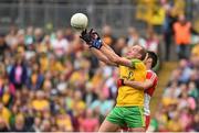 27 June 2015; Colm McFadden, Donegal, in action against Christopher McKaigue, Derry. Ulster GAA Football Senior Championship, Semi-Final, Derry v Donegal. St Tiernach's Park, Clones, Co. Monaghan. Picture credit: Ramsey Cardy / SPORTSFILE