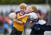27 June 2015; Wexford supporters 6 year old Michael O'Sullivan and his sister 9 year old Abby from Killinierin, Co. Wexford, on the pitch at half time. GAA Football All-Ireland Senior Championship, Round 1B, Wexford v Down. Innovate Wexford Park, Wexford. Picture credit: Matt Browne / SPORTSFILE