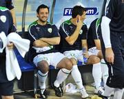 10 September 2008; Andy Reid, Republic of Ireland, sits on the bench before the start of the game. 2010 World Cup Qualifier, Montenegro v Republic of Ireland, City Stadium, Podgorica, Montenegro. Picture credit; David Maher / SPORTSFILE