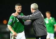 10 September 2008; Northern Ireland manager, Nigel Worthington, with Stephen Craigan, after the final whistle. 2010 World Cup Qualifier, Northern Ireland v Czech Republic, Windsor Park, Belfast, Co. Antrim. Picture credit; Oliver McVeigh / SPORTSFILE