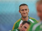 12 September 2008; Ireland Paralympian Derek Malone, who was ruled ineligible to play in the 7-A-Side soccer competition by CP-ISRA (Cerebral Palsy International Sports and Recreation Association, shows his delight after the match. The match ended in a 1-1 draw and means Ireland will face China in a classification match this coming Sunday 14th. Beijing Paralympic Games 2008, Ireland v Great Britain, 7-A-Side Soccer, First Round, Group B, Match 12, Olympic Green Hockey Field A, Beijing, China. Picture credit: Brian Lawless / SPORTSFILE