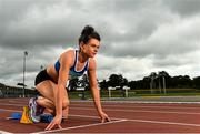 29 June 2015; Pictured at the launch of the GloHealth Senior Track and Field Championships, which will take place in Morton Stadium, Santry, on 8th 9th August,  is 4 x 100m relay runner Steph Creaner. The Championships are free to under 16s and a perfect day out for the whole family. Tickets can be bought at www.athleticsireland.ie or at the gate on the day. Morton Stadium, Santry, Dublin. Picture credit: Ramsey Cardy / SPORTSFILE