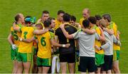 27 June 2015; Rory Gallagher, Donegal manager, giving last minute instructions to his team. Ulster GAA Football Senior Championship, Semi-Final, Derry v Donegal. St Tiernach's Park, Clones, Co. Monaghan. Picture credit: Oliver McVeigh / SPORTSFILE