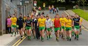 27 June 2015; The Donegal squad return from their pre match warm up. Ulster GAA Football Senior Championship, Semi-Final, Derry v Donegal. St Tiernach's Park, Clones, Co. Monaghan. Picture credit: Oliver McVeigh / SPORTSFILE
