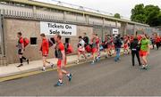 27 June 2015; The Derry squad arrive for the game. Ulster GAA Football Senior Championship, Semi-Final, Derry v Donegal. St Tiernach's Park, Clones, Co. Monaghan. Picture credit: Oliver McVeigh / SPORTSFILE