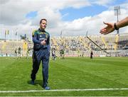 28 June 2015; Mick O'Dowd, Meath manager, prepares to shake hands with referee Conor Lane. Leinster GAA Football Senior Championship, Semi-Final, Westmeath v Meath. Croke Park, Dublin. Picture credit: David Maher / SPORTSFILE