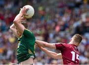 28 June 2015; Kevin Reilly, Meath, in action against Shane Dempsey,  Westmeath. Leinster GAA Football Senior Championship, Semi-Final, Westmeath v Meath. Croke Park, Dublin. Picture credit: David Maher / SPORTSFILE