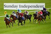 28 June 2015; Have A Nice Day, with Leigh Roche up, left, on their way to winning The Sunday Independent Handicap. Curragh Derby Festival. The Curragh, Co. Kildare. Picture credit: Cody Glenn / SPORTSFILE