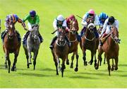 28 June 2015; Diamondsandrubies, centre, with Seamie Heffernan up, on their way to winning the Sea Stars Pretty Polly Stakes. Curragh Derby Festival. The Curragh, Co. Kildare. Picture credit: Cody Glenn / SPORTSFILE