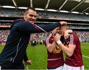 28 June 2015; Westmeath brothers John, left, and Ray Connellan are congratulated after the game. Leinster GAA Football Senior Championship, Semi-Final, Westmeath v Meath. Croke Park, Dublin. Picture credit: Ray McManus / SPORTSFILE