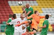 28 June 2015; Noel Murray, Eastern Region IRL, in action against Petr Svoboda, South Moravia. Eastern Region IRL v South Moravia, Group A, UEFA Regions Cup. Tallaght Stadium, Tallaght, Co. Dublin. Picture credit: Matt Browne / SPORTSFILE