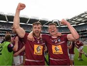 28 June 2015; Westmeath's Kevin Maguire, left, and John Heslin celebrate after the game. Leinster GAA Football Senior Championship, Semi-Final, Westmeath v Meath. Croke Park, Dublin. Picture credit: Ray McManus / SPORTSFILE