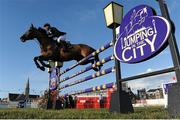 26 June 2015; Alexander Butler of Co. Kildare competing on Vimminka placed second in The Underwriting Exchange Limited &quot;Jumping In The City&quot; Grand Prix during the Final Leg of Jumping In The City. Shelbourne Park Greyhound Stadium, Ringsend, Dublin. Picture credit: Cody Glenn / SPORTSFILE