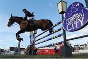 26 June 2015; Liam O'Meara of Co. Tipperary competing on Mr. Coolcaum in The Underwriting Exchange Limited &quot;Jumping In The City&quot; Grand Prix during the Final Leg of Jumping In The City. Shelbourne Park Greyhound Stadium, Ringsend, Dublin. Picture credit: Cody Glenn / SPORTSFILE