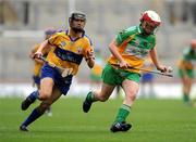 14 September 2008; Siobhan Flannery, Offaly, in action against Jane Scanlon, Clare. Gala All-Ireland Junior Camogie Championship Final, Clare v Offaly, Croke Park, Dublin. Picture credit: Stephen McCarthy / SPORTSFILE *** Local Caption ***