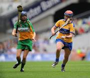 14 September 2008; Chloe Morey, Clare, in action against Karen Nugent, Offaly. Gala All-Ireland Junior Camogie Championship Final, Clare v Offaly, Croke Park, Dublin. Picture credit: Stephen McCarthy / SPORTSFILE