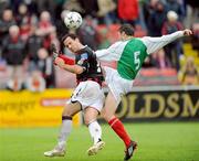 14 September 2008; Alan Sharkey, Wayside Celtic, in action against Neale Fenn, Bohemians. FAI Ford Cup Quarter-Final, Wayside Celtic v Bohemians, Carlisle Grounds, Bray, Co. Wicklow. Picture credit: David Maher / SPORTSFILE