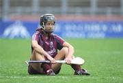 14 September 2008; Deirdre Burke, Galway, shows her disappointment after the game. Gala All-Ireland Senior Camogie Championship Final, Cork v Galway, Croke Park, Dublin. Picture credit: Pat Murphy / SPORTSFILE *** Local Caption ***