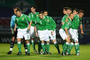 10 September 2008; The Northern Ireland team break up after the team picture. 2010 World Cup Qualifier, Northern Ireland v Czech Republic, Windsor Park, Belfast, Co. Antrim. Picture credit; Oliver McVeigh / SPORTSFILE