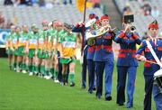 14 September 2008; The Artane Band lead the Offaly team during the pre-match parade. Gala All-Ireland Junior Camogie Championship Final, Clare v Offaly, Croke Park, Dublin. Picture credit: Stephen McCarthy / SPORTSFILE