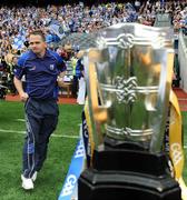 7 September 2008; Waterford manager Davy Fitzgerald passes the Liam MacCarthy cup as he makes his way onto the pitch. GAA Hurling All-Ireland Senior Championship Final, Kilkenny v Waterford, Croke Park, Dublin. Picture credit: Stephen McCarthy / SPORTSFILE