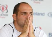 16 Septemeber 2008; Ulster Captain Rory Best during an Ulster Rugby press conference. Newforge Country Club, Belfast, Co Antrim. Picture credit: Oliver McVeigh / SPORTSFILE